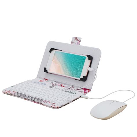 AUST Portable Type-C Wired Keyboard Mouse Set with Leather Cove for Mobile Phones - Walmart.com ...