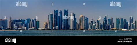 A Panoramic Image Of The Doha Skyline, Doha, Qatar Stock Photo - Alamy