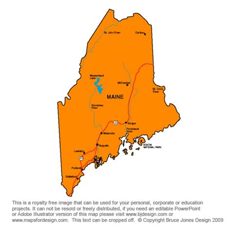 Maine State Map Printable free image download