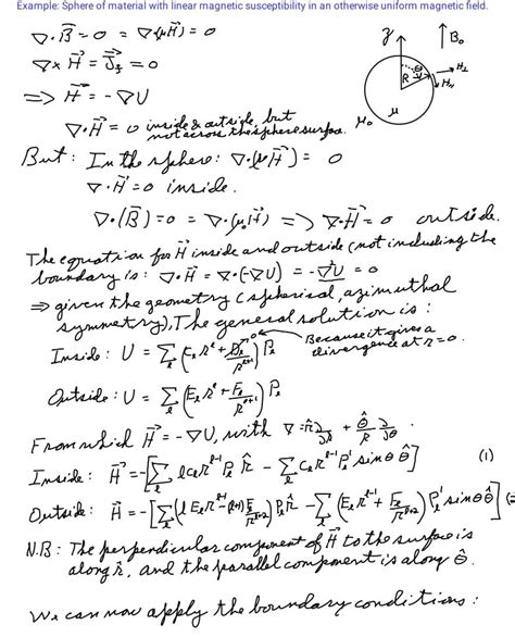 Example: Sphere of material with linear magnetic | Chegg.com