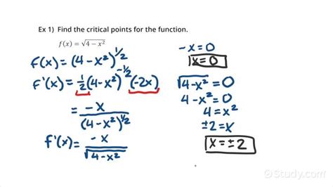 How to Find Critical Points of a Function by Finding Where the First ...