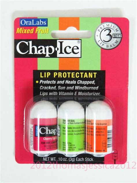 OraLabs Chap Ice Mixed Fruit Lip Balm 3 Stick X 3 Flavors