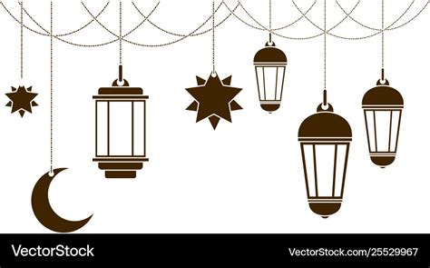 Ramadan kareem lantern hanging icon Royalty Free Vector