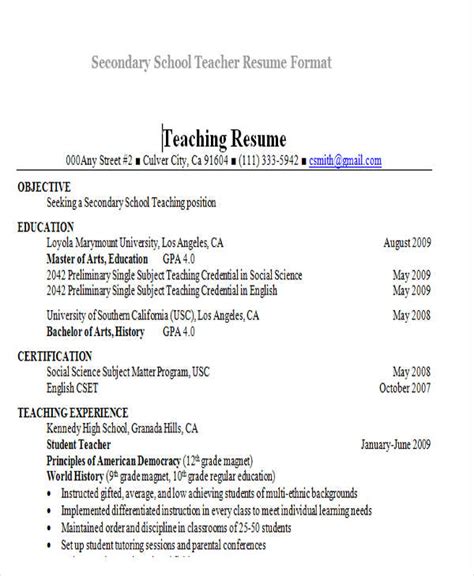 28+ Teacher Resume Templates Download