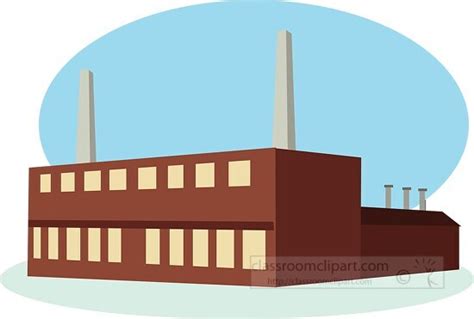 brown factory building with windows clipart - Classroom Clip Art