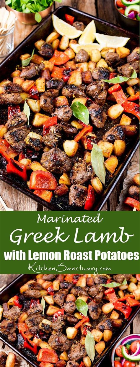 Marinated Greek Lamb with Lemon Roast Potatoes | Lemon roasted potatoes, Lamb recipes, Greek recipes