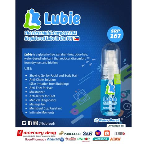 Lubie Water-based Personal Lubricant 35ml 1pc | Shopee Philippines