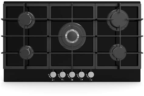 CATA UBGOG90BK 90cm 5 Burner Gas On Glass Including Wok Burner Gas Hob Black Built In Kitchens ...