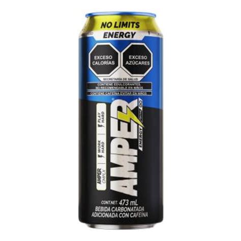 Bebida Energética Amper bebida carbonatada adicionada con cafeína sabor original 473 ml | Walmart