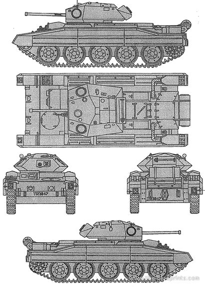 Tank Crusader Tank Mk.III - drawings, dimensions, pictures | Download drawings, blueprints ...