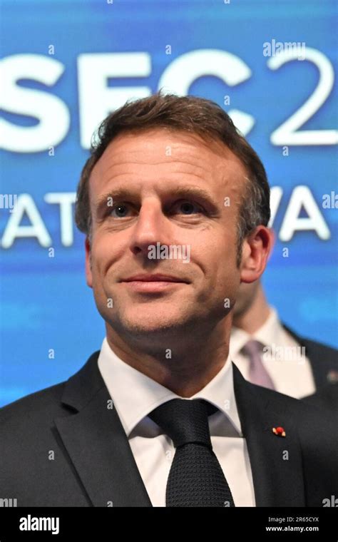 French President Emmanuel Macron attends the Globsec 2023 Bratislava ...