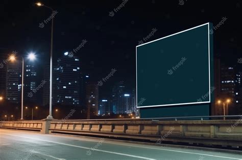 Premium AI Image | A billboard on a city street at night