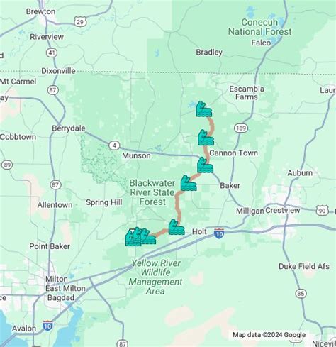 Blackwater River, Florida Panhandle Paddling - Google My Maps