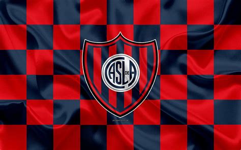 CA San Lorenzo de Almagro logo, creative art, red gray checkered flag ...