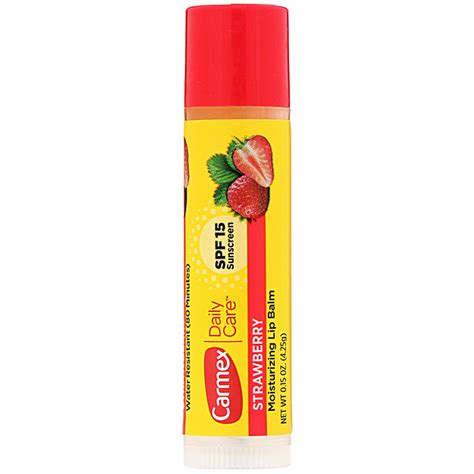 Carmex, Daily Care, Moisturizing Lip Balm, Strawberry, SPF 15, .15 oz ...