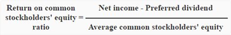 Return on common stockholders' equity ratio - explanation, formula ...