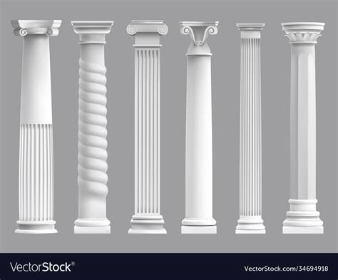 Antique greek pillars greek ancient column Vector Image