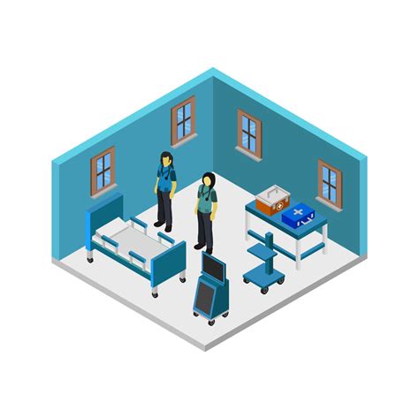 Isometric Hospital Room 2185832 Vector Art at Vecteezy