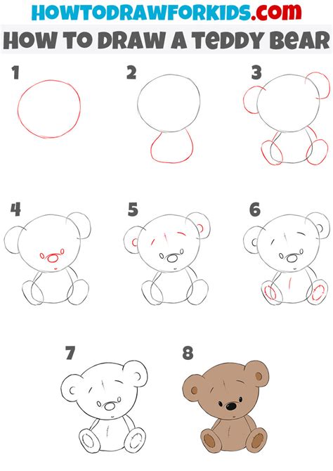 How to Draw a Teddy Bear for Kids