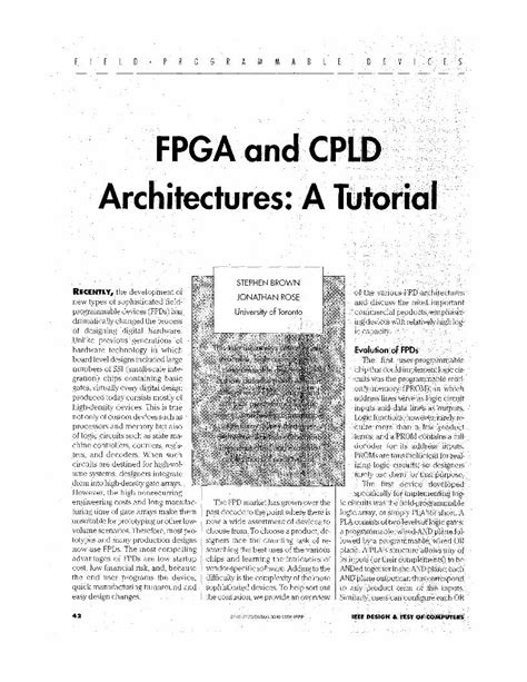 (PDF) FPGA a:nd CPLD Architectures: A Tutorial - IEEE Design - DOKUMEN.TIPS