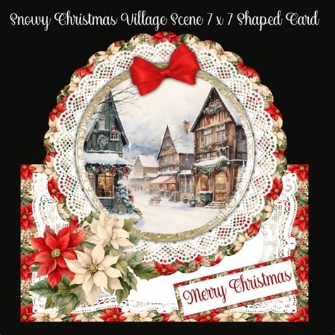 Snowy Christmas Village Scene 7 x 7 Shaped Card - CUP1234857_2474 ...