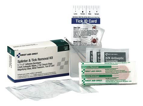 FIRST AID ONLY, Splinter & Tick, 1 People Served, Splinter/Tick Removal Kit - 49H370|7108 - Grainger