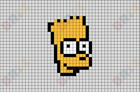 Bart Pixel Art | Pixel art, Easy pixel art, Pixel art grid