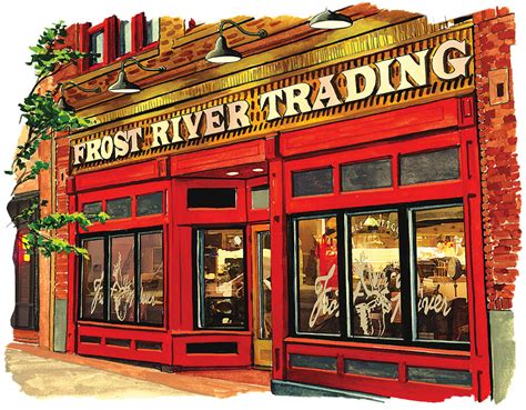 Frost River Duluth MN Retro Store Front Illustration