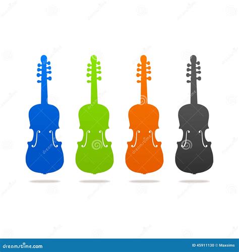 Violin Contour Icon Sign Logo Stock Vector - Illustration of abstract ...