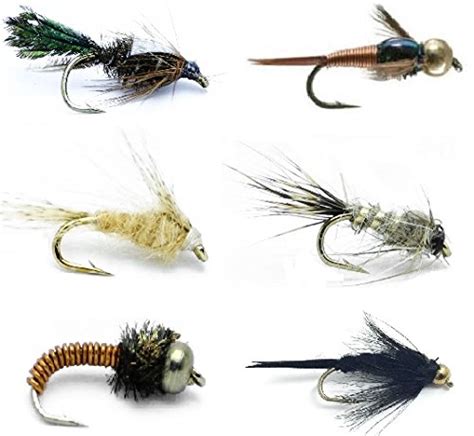 Buy Fly Fishing Flies Assortment - 18 Classic Nymphs for Trout and Freshwater Fish - 6 Famous ...