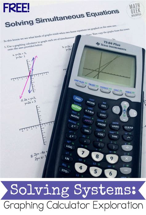 Graphing Systems of Equations Activity with a Calculator {FREE}