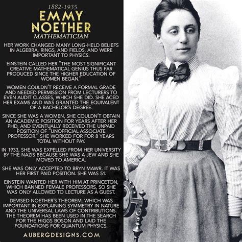 Auberg Designs — Happy 133rd birthday to Emmy Noether!... | Women in history, Women scientists ...