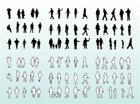 People Silhouettes And Outlines Vector Art & Graphics | freevector.com