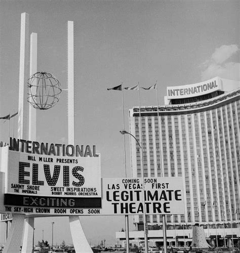 Elvis sign at The International Hotel (later Las Vegas Hilton) when Elvis first started to do ...