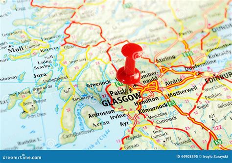 Glasgow Szkocja; Wielka Brytania Mapa Obraz Stock - Obraz złożonej z królestwo, journeyer: 44908395