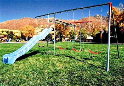 A-Frame Combo with Monkey Bars Swing Set - Trampolines.com