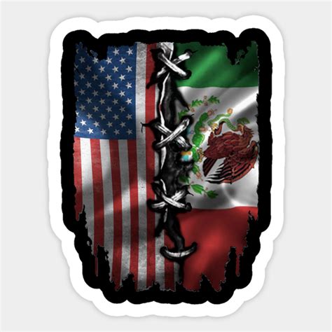 USA American Mexican Flag - Mexico Flag - Sticker sold by Coating ...