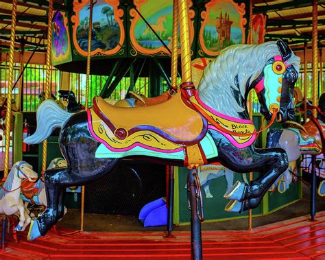 Black Beauty the Horse Kennedy Park Antique Merry Go Round Carousel ...