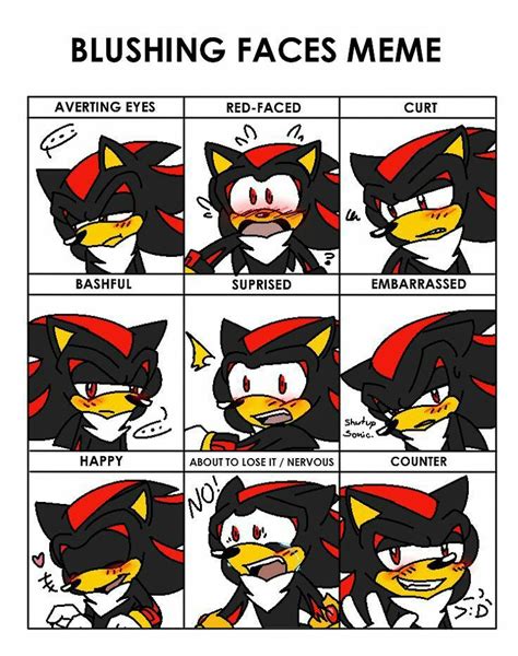 SoNiC MeMeS - blushing meme with shadow ! | Shadow the hedgehog, Sonic, Sonic the movie