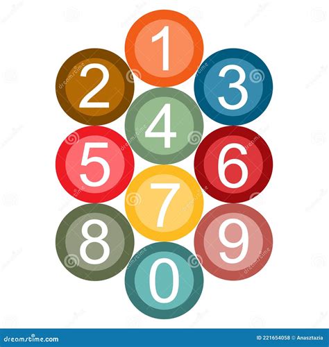 Numbers in Colorful Circles Design Stock Illustration - Illustration of education, colorful ...