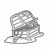 Open Treasure Chest Coloring Page sketch template