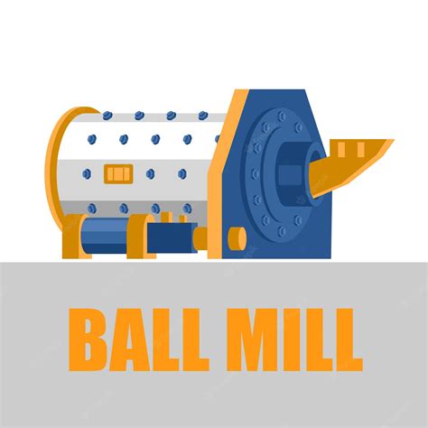 Premium Vector | Ball mill color image in flat style industrial concept mining and processing ...