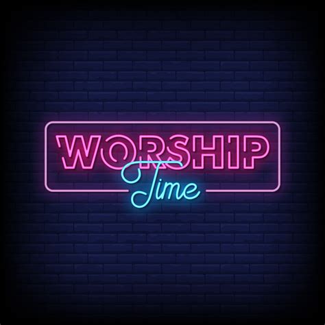 Worship Time Neon Signs Style Text Vector 2268422 Vector Art at Vecteezy