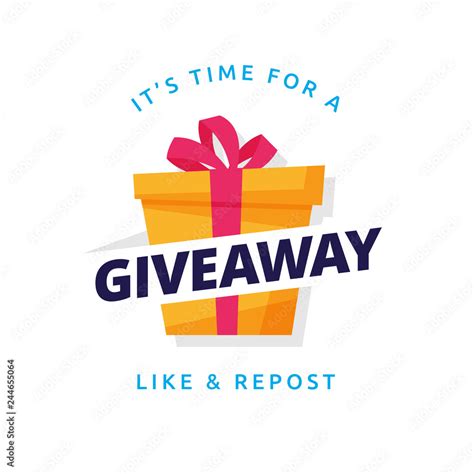 Giveaway logo template design for social media post or website banner ...