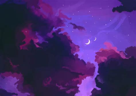 space night clouds purple aesthetic Sticker by zzz | Purple aesthetic, Purple wallpaper iphone ...