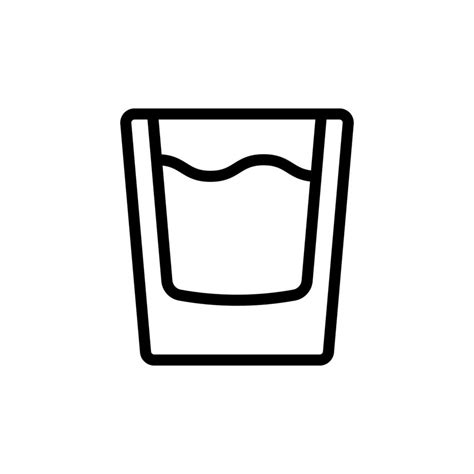 a glass of whiskey icon vector. Isolated contour symbol illustration ...