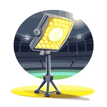 Stadium Light Clipart An Icon Of A Baseball Field Lighting Lamp With Yellow Light Cartoon Vector ...