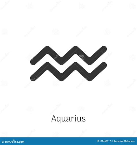 Aquarius Zodiac Sign Isolated on White Background Stock Vector - Illustration of conjunction ...