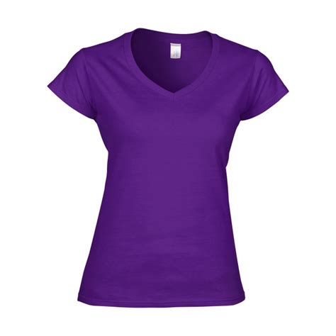 GL64V00, Softstyle Ladies V-Neck T-Shirt (Purple) Gildan