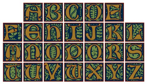 Printable Medieval Illuminated Letters